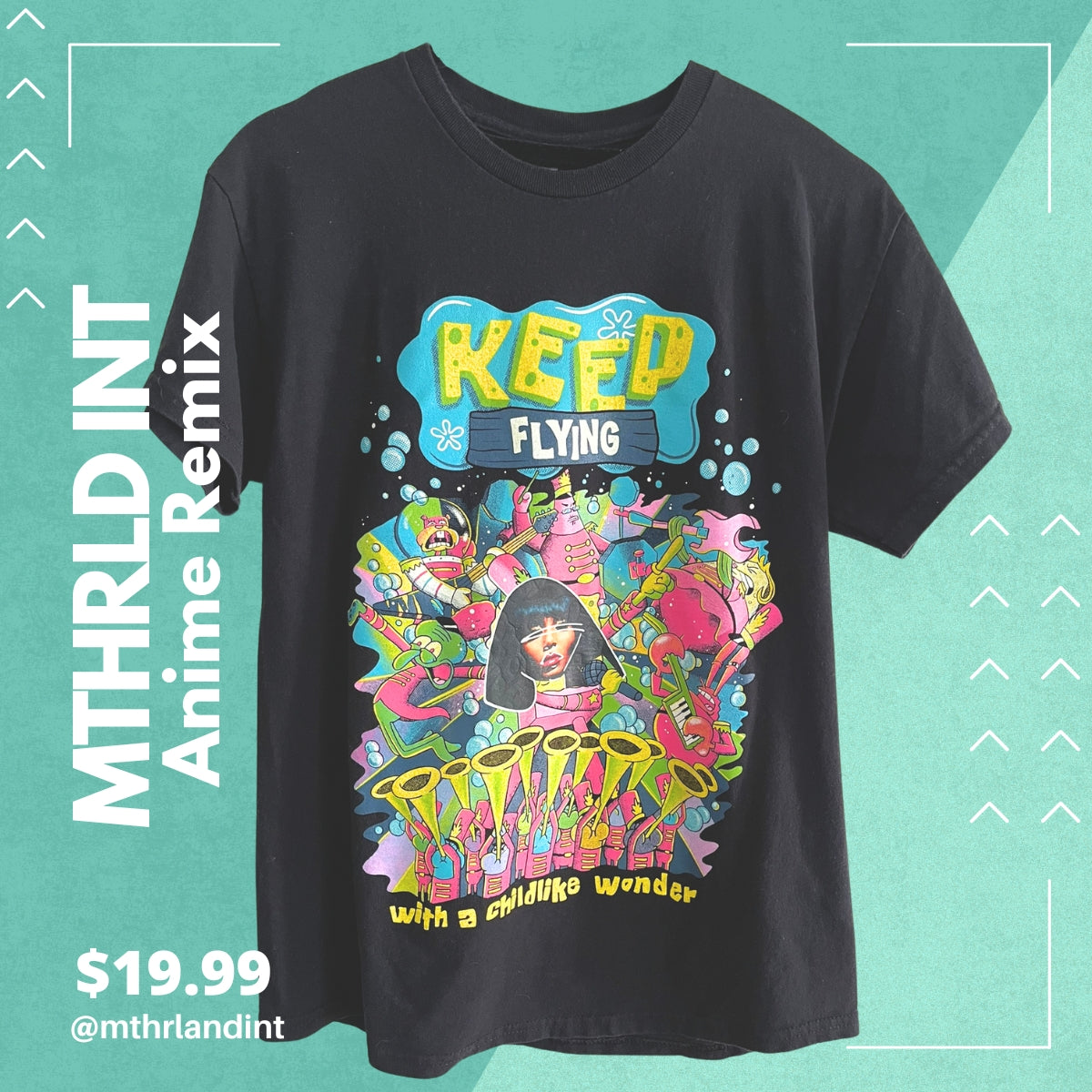 MTHRLNDINT | Anime Remix | Keep Flying Remix T-Shirt
