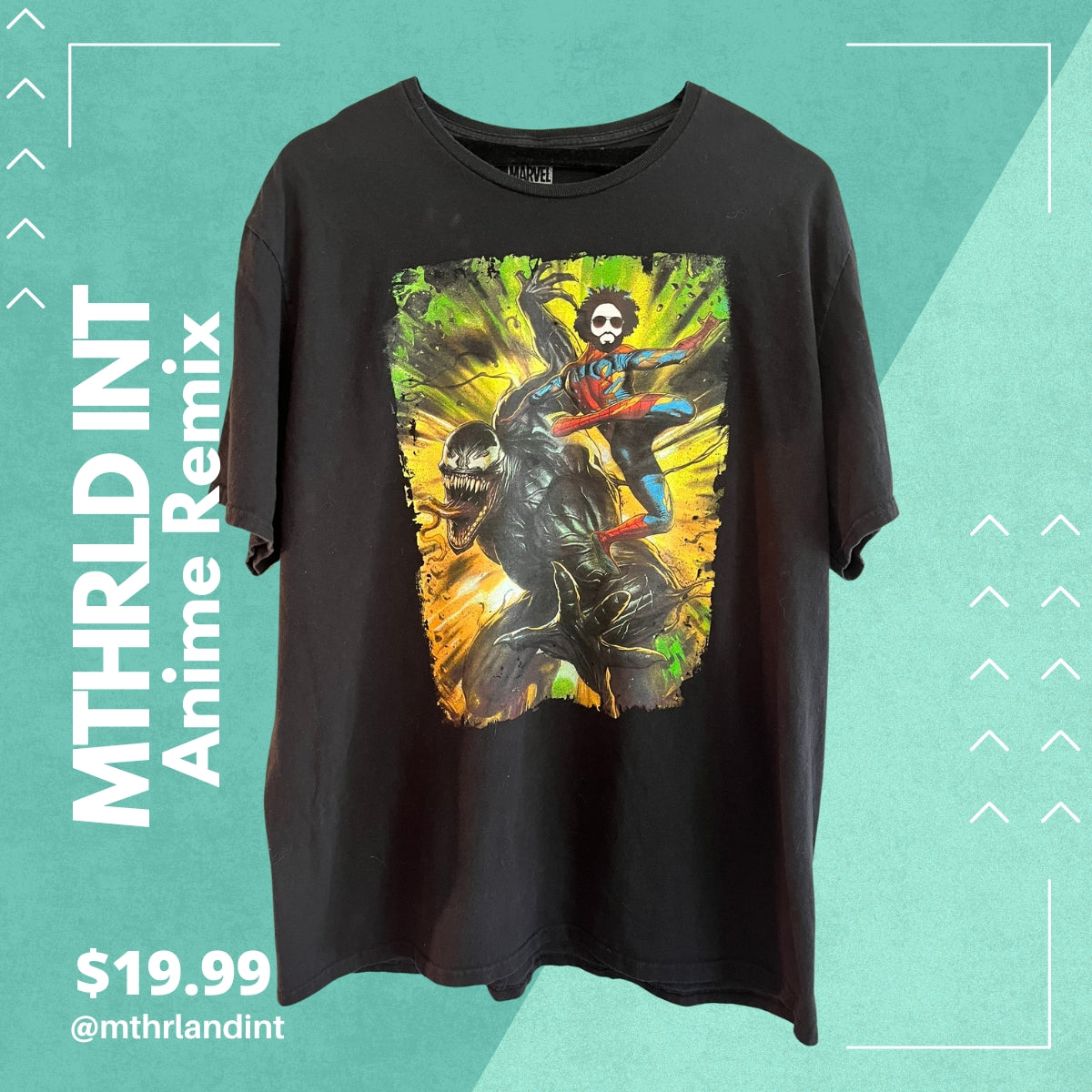 MTHRLNDINT | Anime Remix | Venom X Spiderman Remix T-Shirt