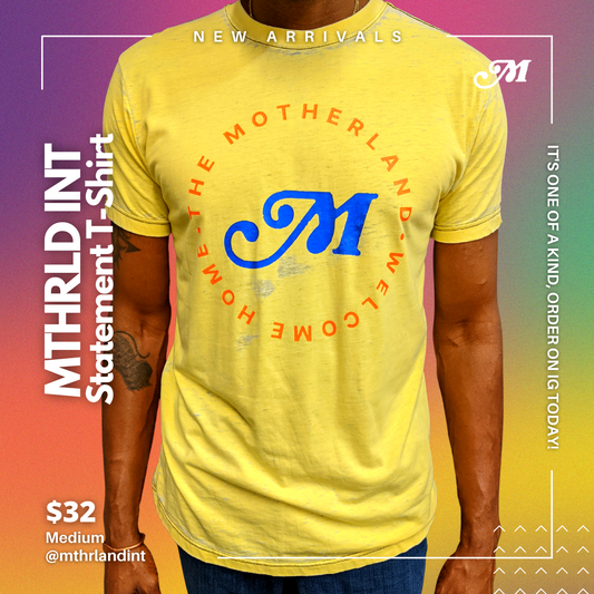 MTHRLND INT | Statement T-Shirt | Yellow | Textured